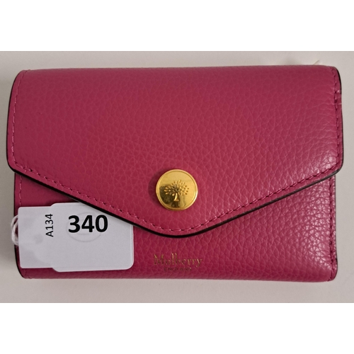 340 - MULBERRY FOLDED MULTI-CARD WALLET
in Mulberry Pink Small Classic Grain