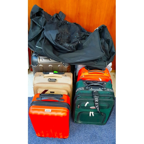 67 - SELECTION OF EIGHT SUITCASES, ONE HOLDALL AND ONE RUCKSACK
including Coral, Airexpress, and Karabar
... 