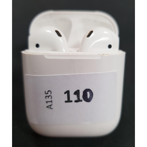 PAIR OF APPLE AIRPODS 
in Lightning charging case
Note: earbud model number not visible