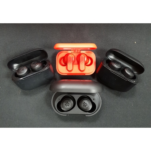 132 - FOUR PAIRS OF EARBUDS IN CHARGING CASES
comprising Jlab and SkullCandy