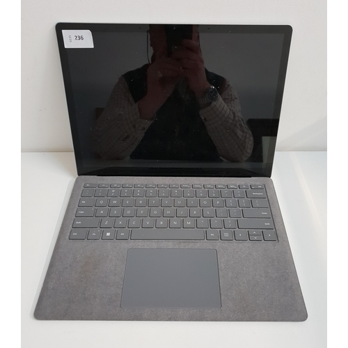 MICROSOFT SURFACE LAPTOP 4 
Model 1950 - Serial number 012980121757 - Wiped 
Note: It is the buyer's responsibility to make all necessary checks prior to bidding to establish if the device is blacklisted/ blocked/ reported lost. Any checks made by Mulberry Bank Auctions will be detailed in the description. Please Note - No refunds will be given if a unit is sold and is subsequently discovered to be blacklisted or blocked etc.