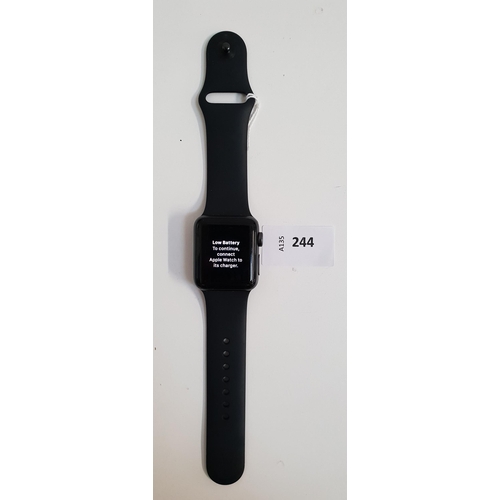 244 - APPLE WATCH SERIES 3
38mm case; model A1858; S/N GJ9G7S79J5X0; Apple Account Locked 
Note: It is the... 