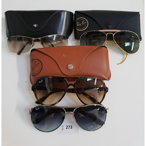 273 - FOUR PAIRS OF RAY-BAN SUNGLASSES
three pairs in cases