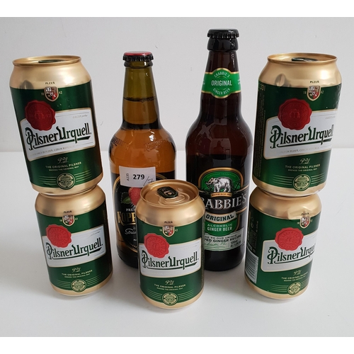 SELECTION OF BEER AND CIDER
comprising Kopparberg Strawberry & Lime (500ml, 4%), Crabbie's Original Alcoholic Ginger Beer (500ml, 4%) and five Pilsner Urquell (330ml, 4.4% each)
Note: You must be over the age of 18 to bid on this lot.
