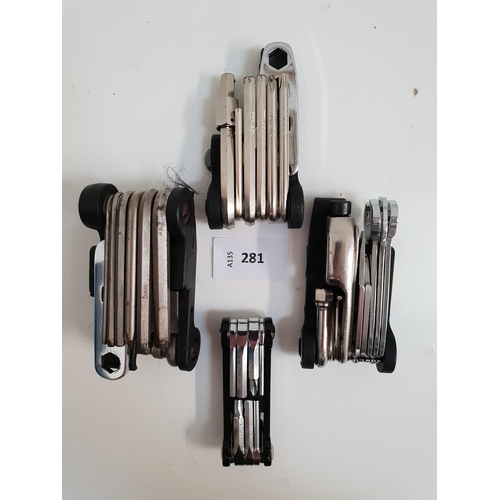 281 - FOUR BIKE TOOLS 
of various sizes and designs