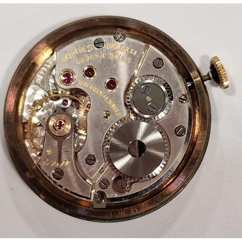 38 - GENTLEMEN'S VINTAGE ROLEX PRECISION NINE CARAT GOLD CASED WRISTWATCH
circa 1940s, the dial with alte... 