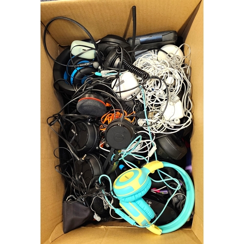 68 - ONE BOX OF HEADPHONES
in-ear, on-ear and ear buds, branded and unbranded, including Jabra, Sony, etc... 