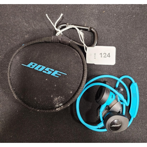 124 - PAIR OF BOSE SOUND SPORT WIRELESS HEADPHONES
in Bose case