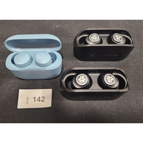 THREE PAIRS OF EARBUDS IN CHARGING CASES
comprising Jlab