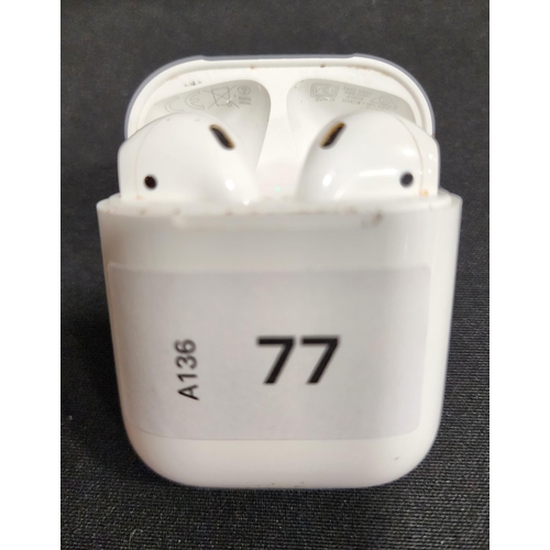 77 - PAIR OF APPLE AIRPODS 2ND GENERATION
in Lightning charging case