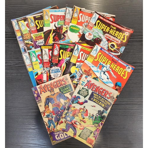 SELECTION OF MARVEL COMICS
including The Avengers (no. 15 and 28), Fantastic Four (no.39), The Amazing Spider-Man (no. 28), Spider-Woman (no. 24 and 26), Marvel Tales (no. 13 and 19), The Super-Heroes (no. 1 and 3-30), The Mighty World of Marvel, and Marvel starring The Incredible Hulk
