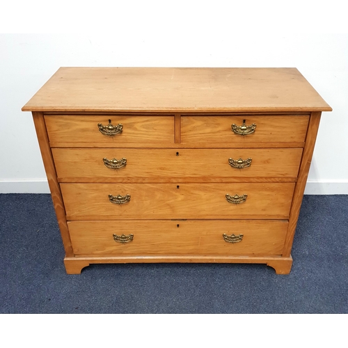 LIGHT OAK CHEST OF DRAWERS
with a rectangular moulded top above two short and three long graduated drawers standing on bracket feet, 83cm x 106cm x 47.5cm
