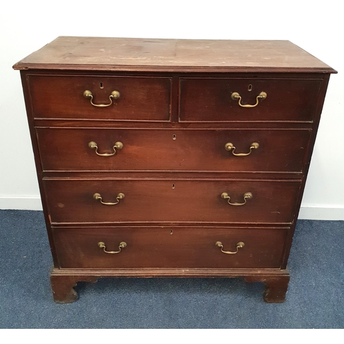 316 - GEORGE III MAHOGANY CHEST OF DRAWERS
with a moulded top above two short and three long cockbeaded dr... 