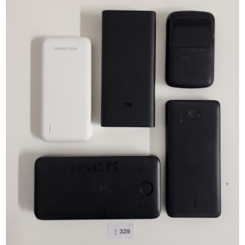 SELECTION OF FIVE POWERBANKS
including Mi and Anker x2
