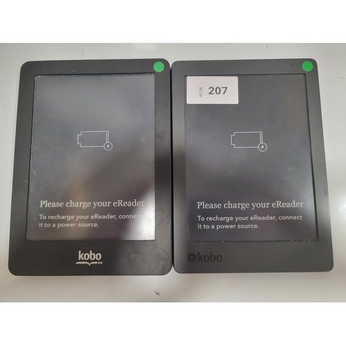 TWO KOBO E-READERS
comprising Kobo Aura serial number N236710343176 and Kobo GLO R13A685907043 (2)
Note: It is the buyer's responsibility to make all necessary checks prior to bidding to establish if the device is blacklisted/ blocked/ reported lost. Any checks made by Mulberry Bank Auctions will be detailed in the description. Please Note - No refunds will be given if a unit is sold and is subsequently discovered to be blacklisted or blocked etc.