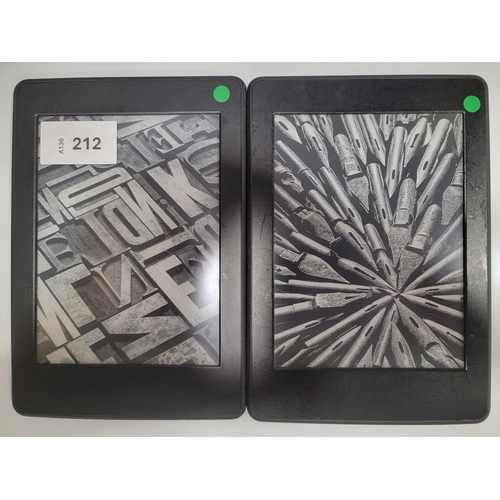 TWO AMAZON KINDLE PAPERWHITE 3 E-READERS
serial numbers G090 G105 6214 04LX and G090 G105 6326 0DM8 (2)
Note: Peeling to one 
Note: It is the buyer's responsibility to make all necessary checks prior to bidding to establish if the device is blacklisted/ blocked/ reported lost. Any checks made by Mulberry Bank Auctions will be detailed in the description. Please Note - No refunds will be given if a unit is sold and is subsequently discovered to be blacklisted or blocked etc.