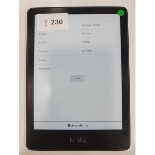 AMAZON KINDLE PAPERWHITE 5 E-READER
serial number G001 PX11 1355 0CDQ
Note: It is the buyer's responsibility to make all necessary checks prior to bidding to establish if the device is blacklisted/ blocked/ reported lost. Any checks made by Mulberry Bank Auctions will be detailed in the description. Please Note - No refunds will be given if a unit is sold and is subsequently discovered to be blacklisted or blocked etc.