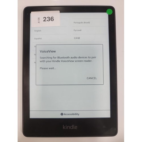 236 - AMAZON KINDLE PAPERWHITE 5 E-READER
serial number G001 PX12 3086 0FP3
Note: It is the buyer's respon... 