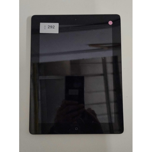 APPLE IPAD 4TH GENERATION - A1458 - WIFI 
serial number DMPL905ZFCYF. Apple account locked. Personalisation to reverse
Note: It is the buyer's responsibility to make all necessary checks prior to bidding to establish if the device is blacklisted/ blocked/ reported lost. Any checks made by Mulberry Bank Auctions will be detailed in the description. Please Note - No refunds will be given if a unit is sold and is subsequently discovered to be blacklisted or blocked etc.