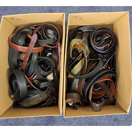 TWO BOXES OF LADIES AND GENTS BELTS