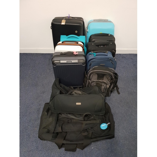 4 - SELECTION OF EIGHT SUITCASES TWO HOLDALLS AND ONE RUCKSACK
including Tripp, IT Luggage, Featherstone... 