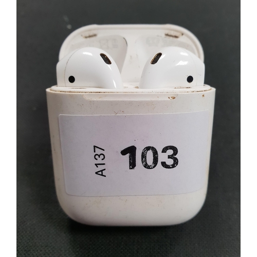 PAIR OF APPLE AIRPODS 2ND GENERATION
in Lightning charging case
Note: Case is very dirty