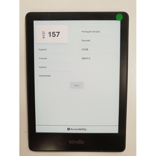 157 - AMAZON KINDLE PAPERWHITE 5 E-READER
serial number G001 PX11 2206 093B
Note: It is the buyer's respon... 