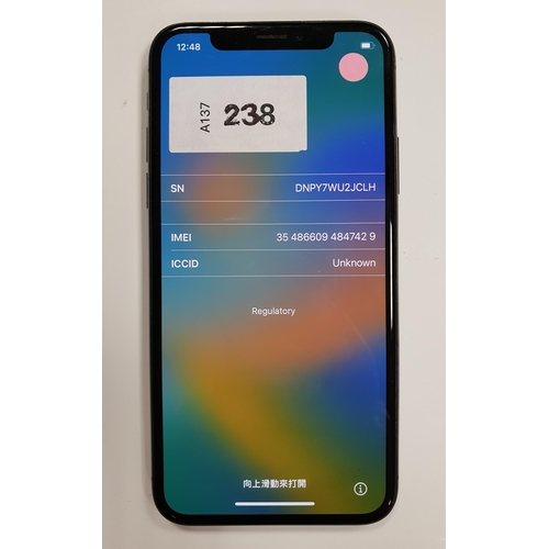 238 - APPLE IPHONE X MAX
IMEI 354866094847429. Apple Account locked.
Note: It is the buyer's responsibilit... 