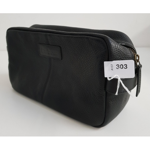 303 - BARBOUR LEATHER TOILETRY BAG