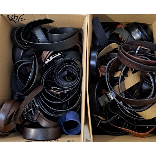 TWO BOXES OF LADIES AND GENTS BELTS