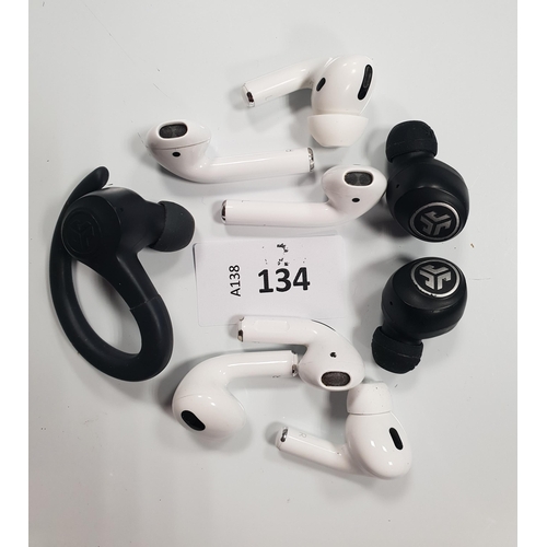 SELECTION OF LOOSE EARBUDS
including Apple and Jlab (9)