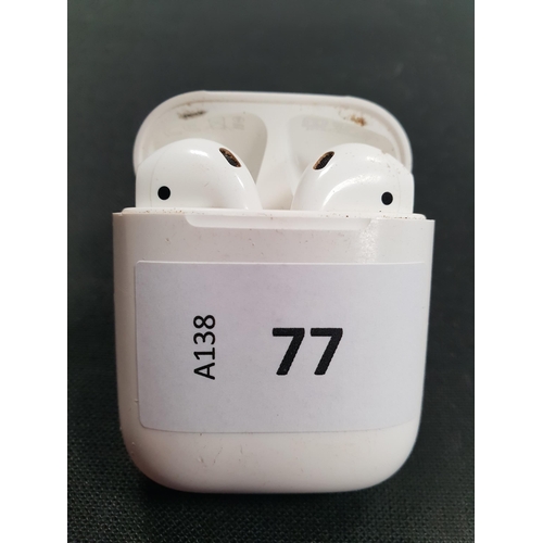 77 - PAIR OF APPLE AIRPODS 2ND GENERATION
in Lightning charging case