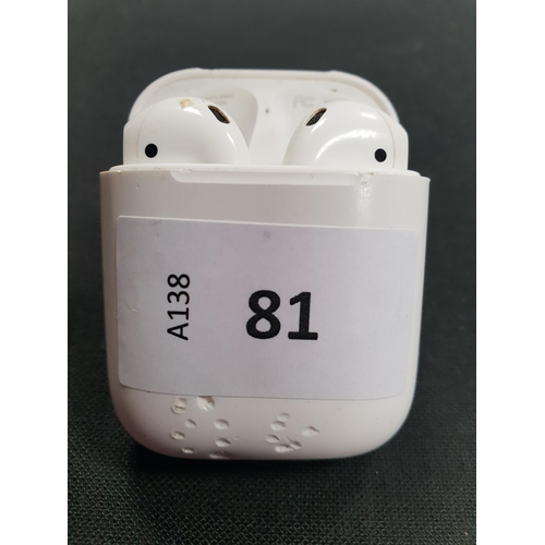 PAIR OF APPLE AIRPODS 1ST GENERATION
in wireless charging case
Note: Case has been chewed by a dog