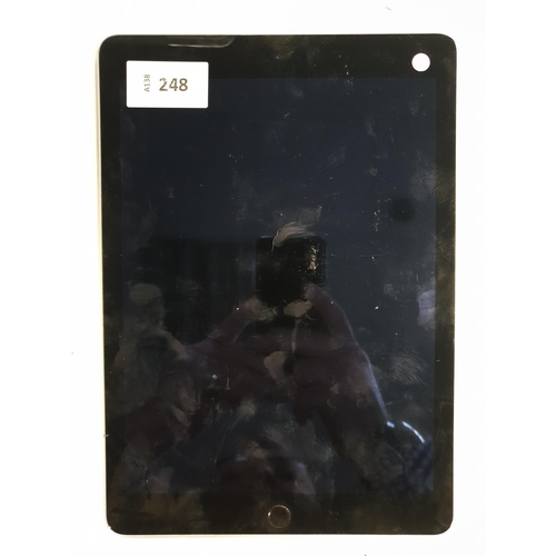 APPLE IPAD AIR 2 - A1566 - WIFI 
serial number DMQRTJSSG5VW. Apple account locked. 
Note: It is the buyer's responsibility to make all necessary checks prior to bidding to establish if the device is blacklisted/ blocked/ reported lost. Any checks made by Mulberry Bank Auctions will be detailed in the description. Please Note - No refunds will be given if a unit is sold and is subsequently discovered to be blacklisted or blocked etc.
