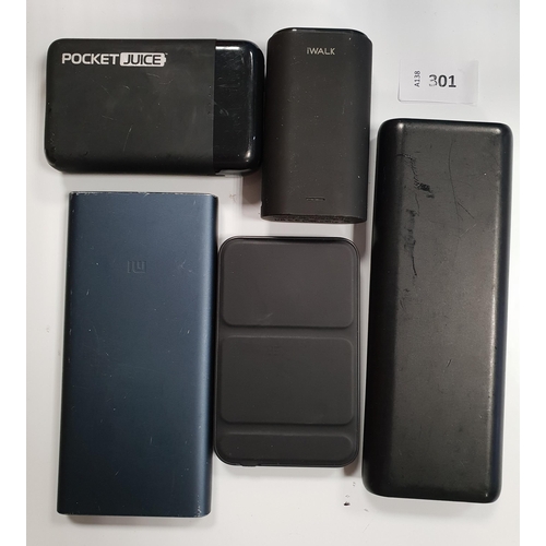 SELECTION OF FIVE POWERBANKS
including Anker x2 and Mi