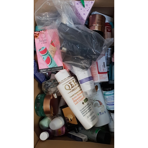 ONE BOX OF COSMETIC AND TOILETRY ITEMS
including Yves Saint Laurent, Lancome, Revlon, Dolce & Gabbana, and Philip Kingsley, etc.
