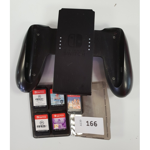 166 - FIVE NINETENDO SWITCH GAMES AND A JOY-CON COMFORT GRIP CONTROLLER
the games comprising Civilization ... 