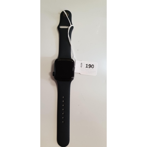 APPLE WATCH SE
40mm case; model A2722; S/N LYXKHH2Q5H; NOT Apple Account Locked 
Note: It is the buyer's responsibility to make all necessary checks prior to bidding to establish if the device is blacklisted/ blocked/ reported lost. Any checks made by Mulberry Bank Auctions will be detailed in the description. Please Note - No refunds will be given if a unit is sold and is subsequently discovered to be blacklisted or blocked etc.