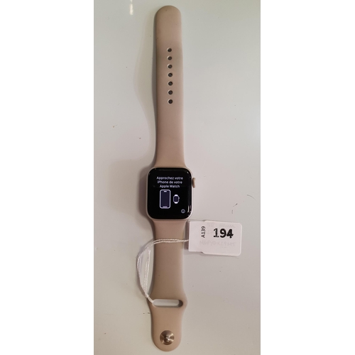 194 - APPLE WATCH SE
40mm case; model A2722; S/N MGFYGX29MT; NOT Apple Account Locked 
Note: It is the buy... 