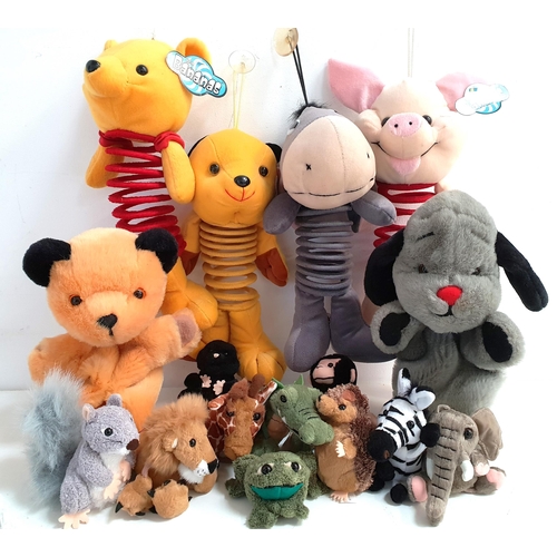 SELECTION OF HAND AND FINGER PUPPETS
including Sooty and Sweep, We're Bananas plush donkey, piglet, bear and dog, and many others