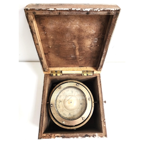 236 - VINTAGE MARITIME COMPASS
mounted on a gimbal, 16cm diameter, in a wooden case