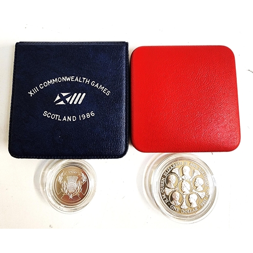 302 - SILVER COMMEMORATIVE TWO POUND COIN
struck for the XIII Commonwealth Games in Edinburgh in 1986, tog... 