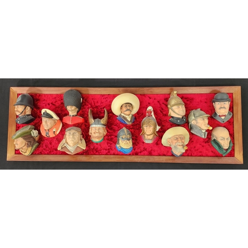 261 - FOURTEEN BOSSON PLASTER HEADS
comprising Sherlock Homes, Dr. Watson, Moriarty, Old Timer, Victorian ... 