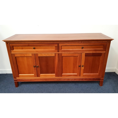 465 - JOHN LEWIS CHERRY SIDEBOARD
with a rectangular top above two panelled frieze drawers with two pairs ... 