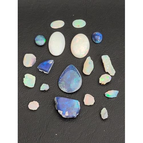 SELECTION OF LOOSE OPALS
including some cabochon examples and others rough cut