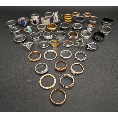 163 - SELECTION OF SILVER AND OTHER RINGS
including a pave set diamond example in silver, stone and crysta... 