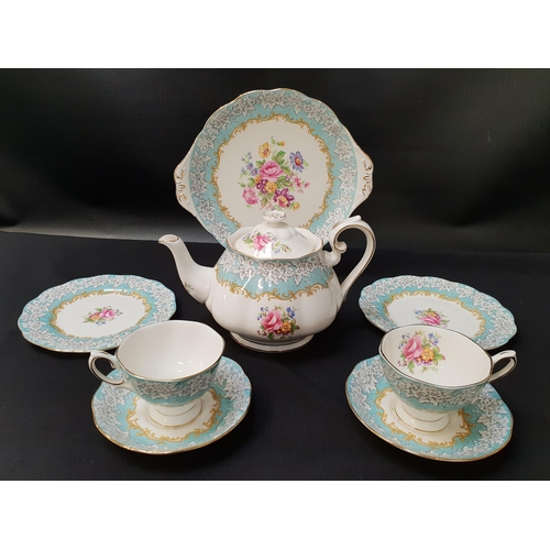 217 - ROYAL ALBERT ENCHANTMENT TEA SERVICE
comprising six cups and saucers, six side plates, sandwich plat... 