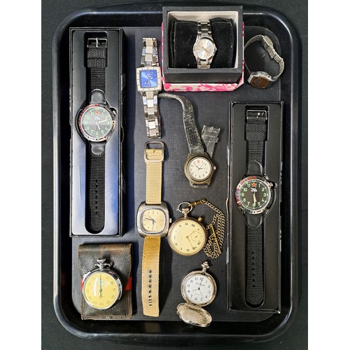 10 - SELECTION OF WRIST AND POCKET WATCHES
including examples from Swiss Army, Diesel, Next and Eagle Mos... 