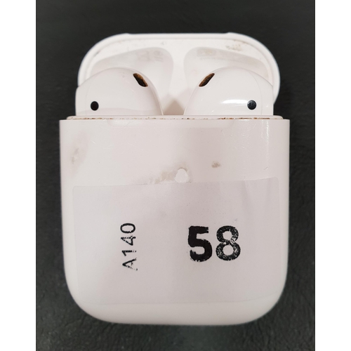 PAIR OF APPLE AIRPODS 2ND GENERATION
in Lightning charging case
Note marks on the front of the case
