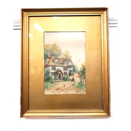 T.H. LILIAN
Feeding chickens in the lane, watercolour, signed, 22.5cm x 15cm